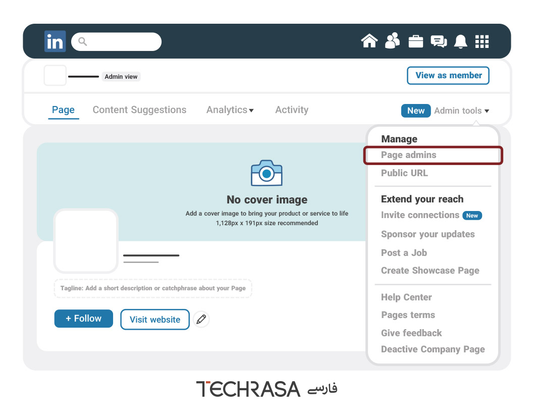 مدیران اصلی (Admin) صفحه را مشخص کنید